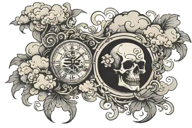 Hard Times Don't Last With Clouds surround tattoo design idea