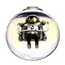 cat floating in space with astronaut helmet tattoo design idea