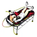 cat floating in space with astronaut helmet tattoo design idea