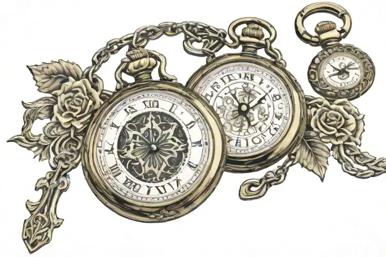 norway netherlands compas pocket watch tattoo design idea