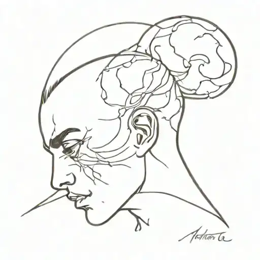 boy fighting demons in his head feels like he is cosmos child and broken tattoo design idea