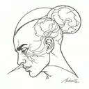 boy fighting demons in his head feels like he is cosmos child and broken tattoo design idea