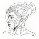 boy fighting demons in his head feels like he is cosmos child and broken tattoo design idea