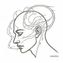 boy fighting demons in his head feels like he is cosmos child and broken tattoo design idea