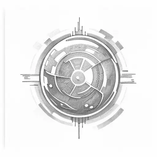 pokeball planet system tattoo design idea