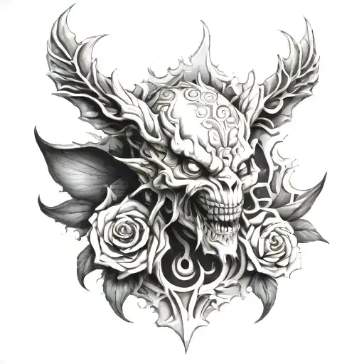 scary tattoo design idea