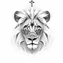 lion, lamb and 3 crosses tattoo design idea