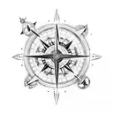 viking compass with artic tern bird  tattoo design idea