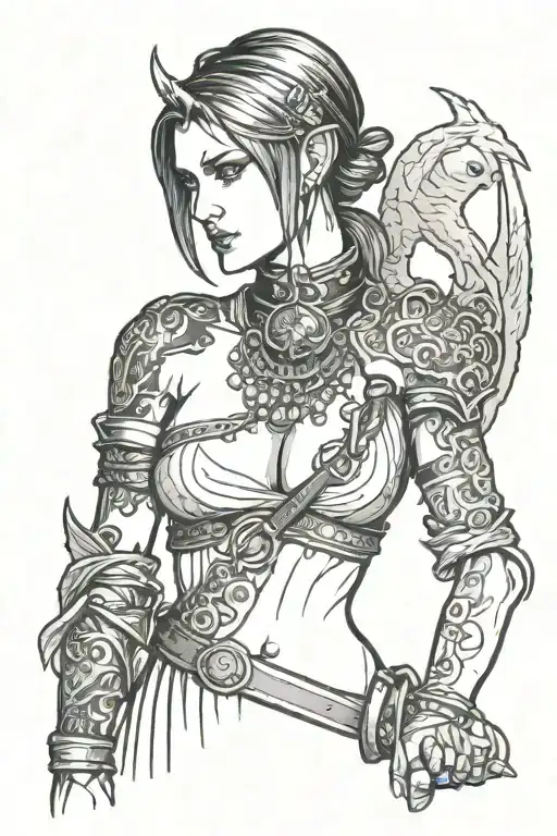 Morrigan from Dragon Age Origins  tattoo design idea