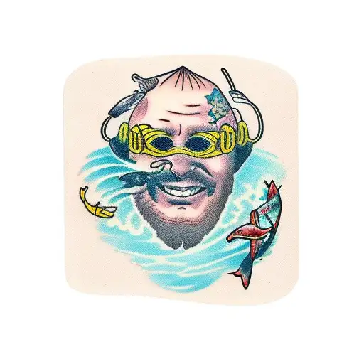 learn 2 swim tattoo design idea