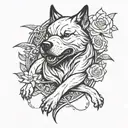 sleeping dogs tattoo design idea
