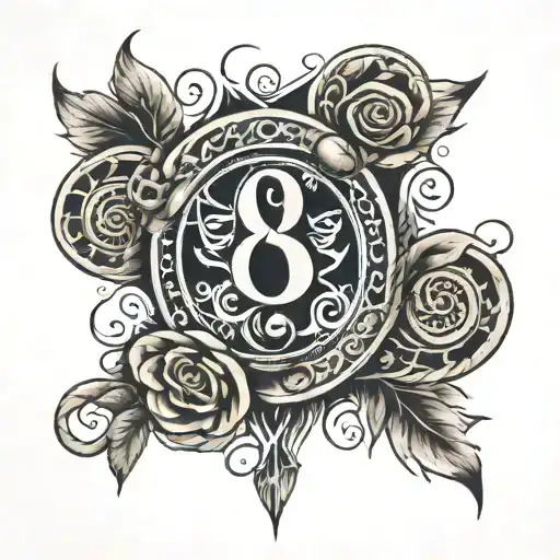 8 number 8 tattoo design idea