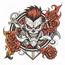 Combining elements of Zed from League of Legends and Dexter Morgan from Dexter into a single tattoo design   tattoo design idea