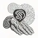 Gaara Love symbol with a twist on hand tattoo design idea