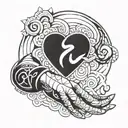 Gaara Love symbol with a twist on hand tattoo design idea