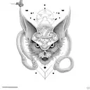  C  with a plane and a heart tattoo design idea