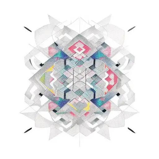 Abstract geometric design inspired by alternative fashion tattoo design idea