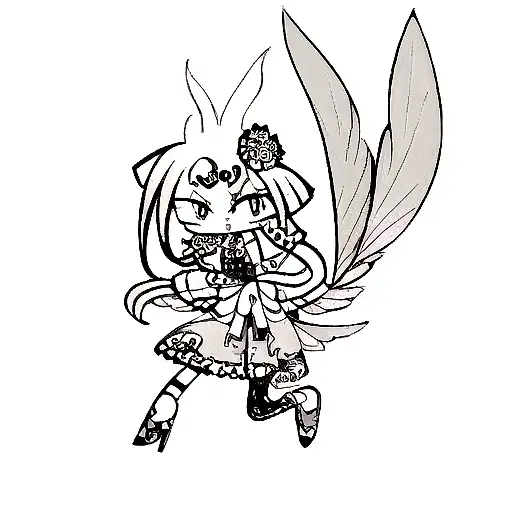 Dotwork tattoo of a mystical alternative creature tattoo design idea