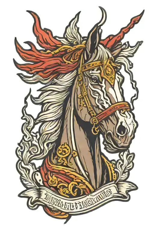 horse head field artillery patch with lex talionas  tattoo design idea