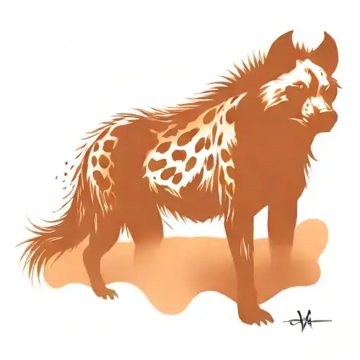 hyena predator hybrid tattoo design idea