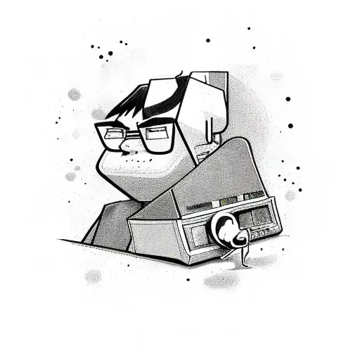 Combine elements from Dexter's Laboratory and other Cartoon Network shows in a playful mashup design tattoo design idea