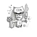 Combine elements from Dexter's Laboratory and other Cartoon Network shows in a playful mashup design tattoo design idea