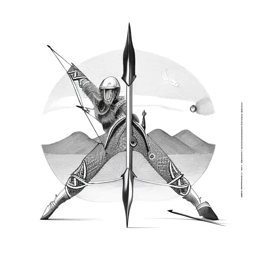 bow and arrow tattoo design idea