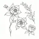 February and december birth flowers tattoo design idea