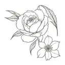 February and december birth flowers tattoo design idea