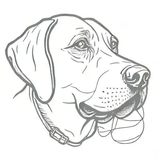 black lab dog portrait  long nose tattoo design idea