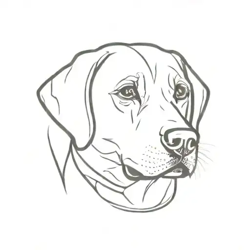 black lab dog portrait tattoo design idea