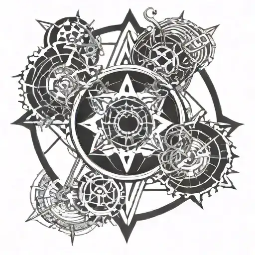 keystone alchemy transmutation circle tattoo design idea