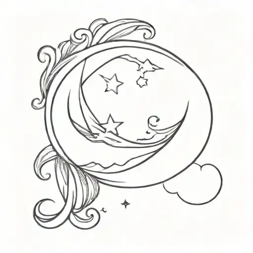crescent moon tattoo design idea
