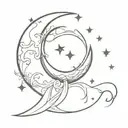 crescent moon tattoo design idea