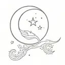 crescent moon tattoo design idea
