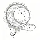 crescent moon tattoo design idea