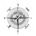 Compass with love, hunting and car tattoo design idea