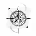 Compass with love, hunting and car tattoo design idea
