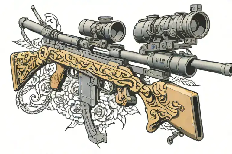 Dragunov sniper rifle tattoo design idea
