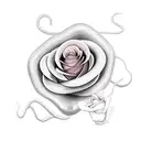 snake and small rose tattoo design idea