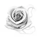 snake and small rose tattoo design idea