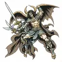 St. micheal slaying the devil tattoo design idea