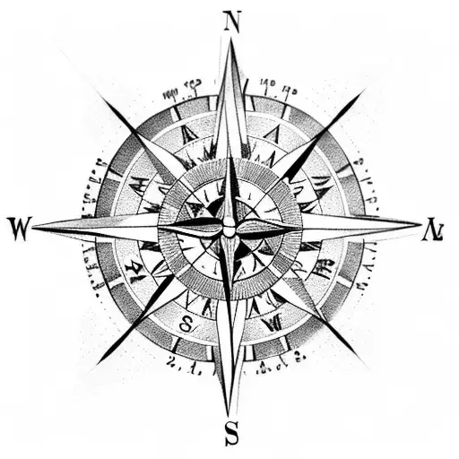 coordinates compass tattoo design idea