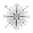coordinates compass tattoo design idea