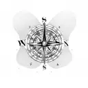 coordinates compass tattoo design idea