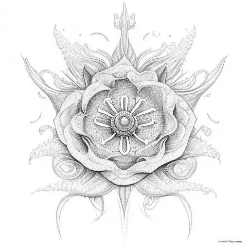 edelweiss flower and something related to Vienna tattoo design idea