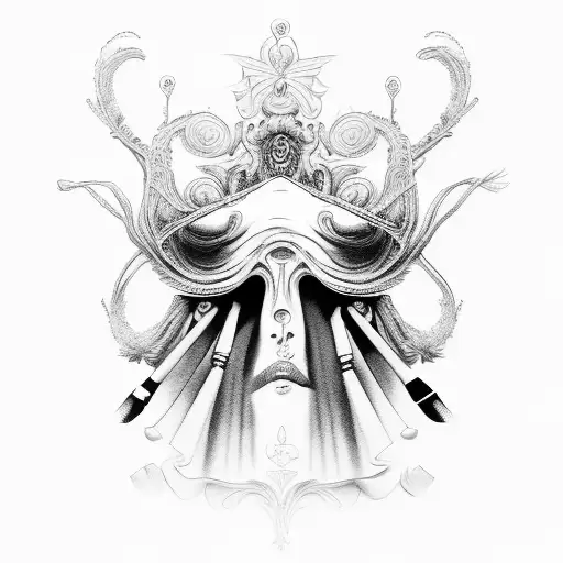 lady with a blindfold tattoo design idea