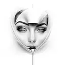 lady with a blindfold tattoo design idea