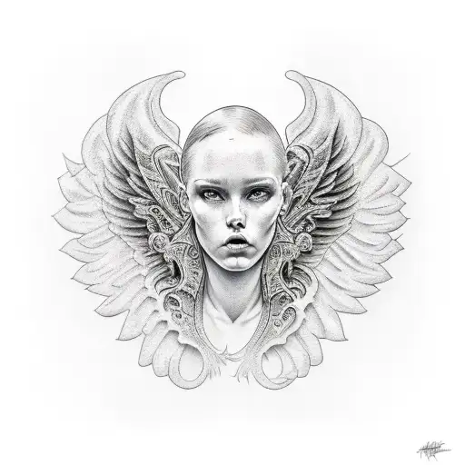 fallen angel tattoo design idea