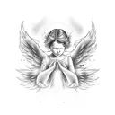 angel falling tattoo design idea